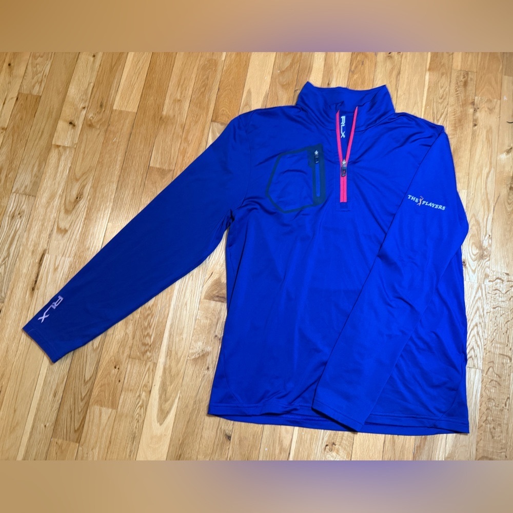 Women’s The Players Ralph Lauren Blue 1/2 Zip Pullover Stretch Jacket Sz Medium